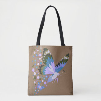 Stummer Schmetterlings-Botanik-Totebeutel Tasche