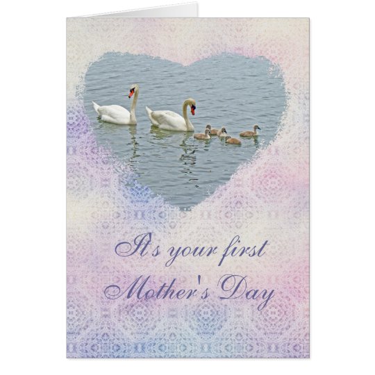 Stummer Schwan Famly der Mutter Tages Karte