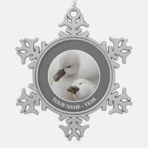 Stummer SchwanCygnets Schneeflocken Zinn-Ornament