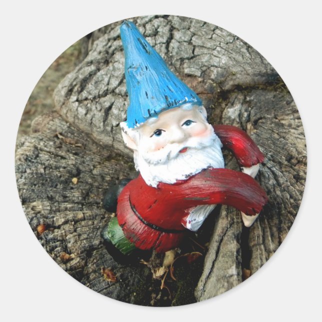Stumped Gnome Runder Aufkleber (Vorderseite)