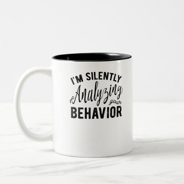 Stumpfe Analyse Ihres Verhaltens Zweifarbige Tasse (Links)