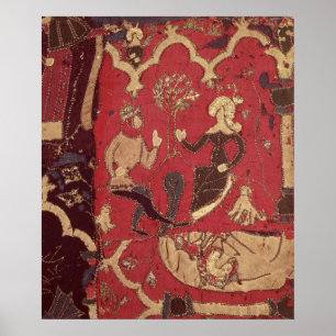 Stumpwork, das Tristan und Isolde darstellt Poster