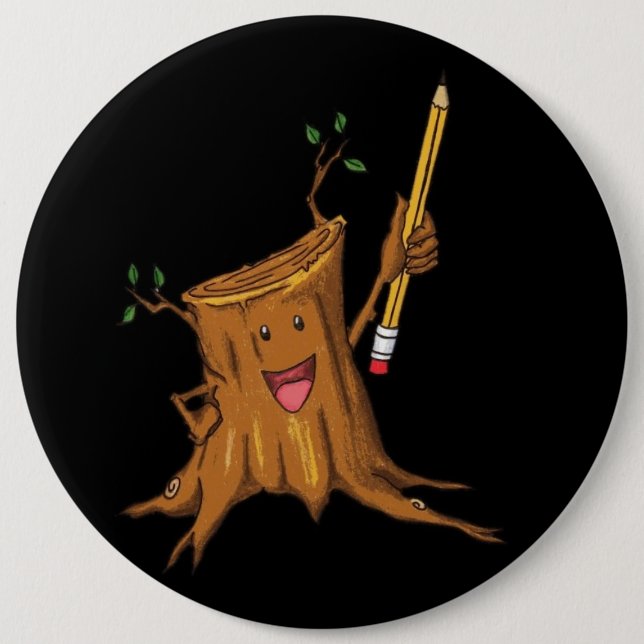 Stumpy Knopf-(kolossales) Schwarzes Button (Vorderseite)