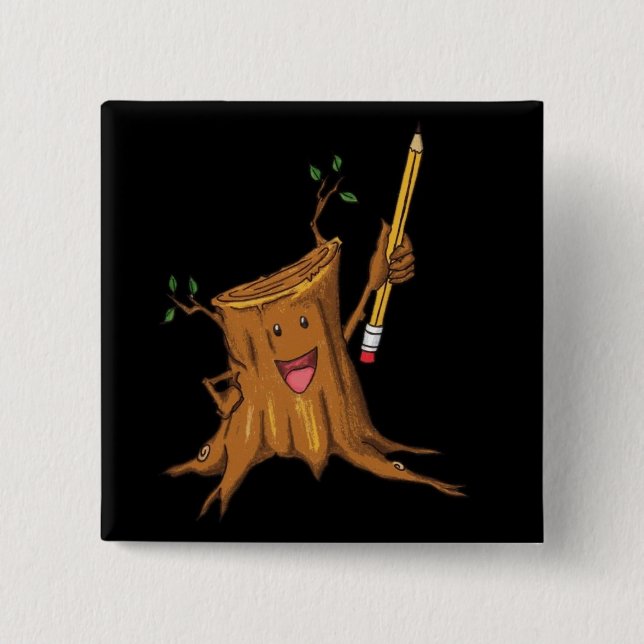 Stumpy Knopf-(quadratisches) Schwarzes Button (Vorderseite)