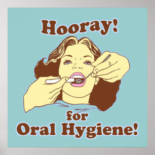 Stunde für orale Hygiene Retro Poster