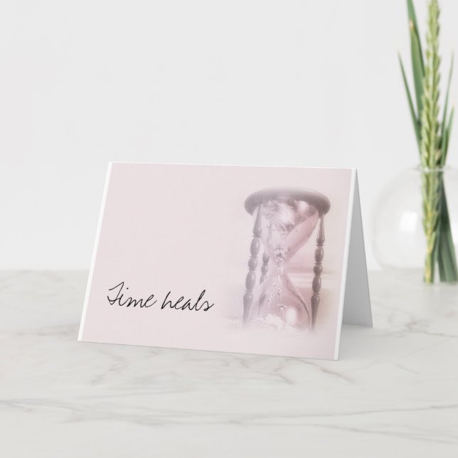 Stundenglas, Zeit heilt Karte (Vorderseite)