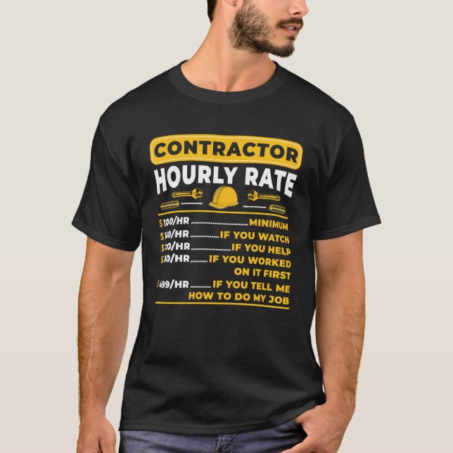 Stundensatz des Auftragnehmers T-Shirt (Vorderseite)
