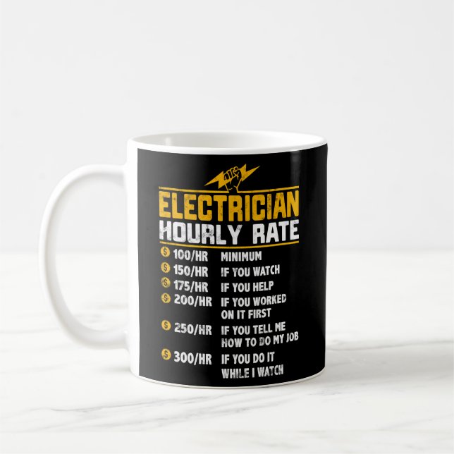 Stundensatz des Elektrikers für den Elektriker Kaffeetasse (Links)