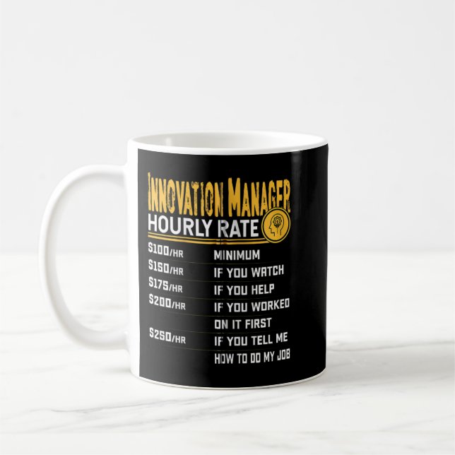Stundensatz des Innovationsleiters - Funny Innovat Kaffeetasse (Links)