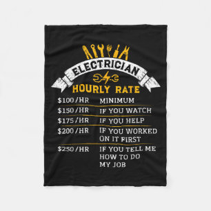 Stundensatz für Elektriker für Handwerker Humorarb Fleecedecke
