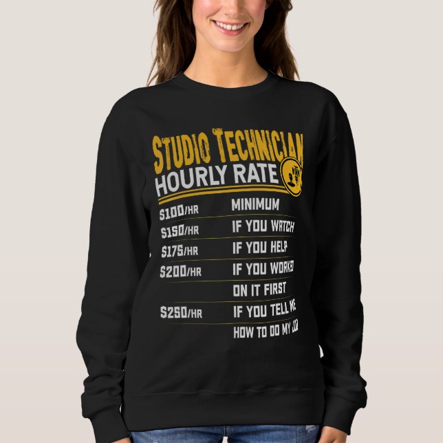 Stundensatz für Tontechniker   Studio-Rekorder Sweatshirt (Vorderseite)