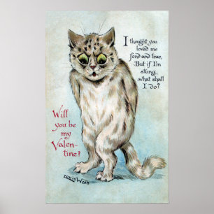 Stung Cat Vintag Valentine Poster