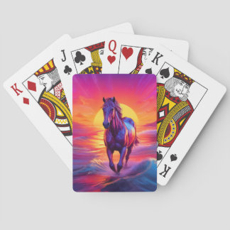 Stunning Artwork of Horse at Sunset Spielkarten