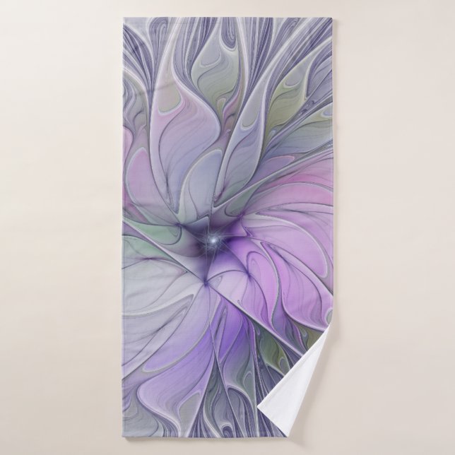 Stunning Beauty Modern Abstract Fractal Art Flower Badehandtuch (Badehandtuch)
