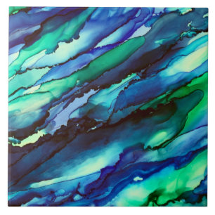 Stunning Blue Alcohol Ink Painting Fliese