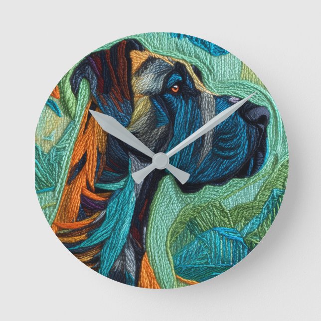 Stunning Great dane  Runde Wanduhr (Vorderseite)