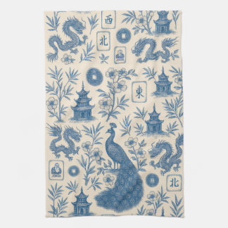 Stunning Mahjong Toile Kitchen Towel Geschirrtuch