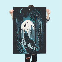 Stunning Nature Scene of a Howling Wolf Nature