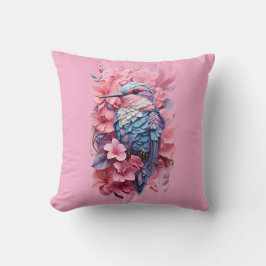 Stunning Pastel Hummingbird Floral Throw Pillow Kissen