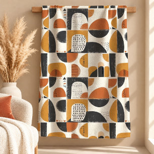 Stunning Rust Kupfer Boho Geometrischer Teppich Fleecedecke