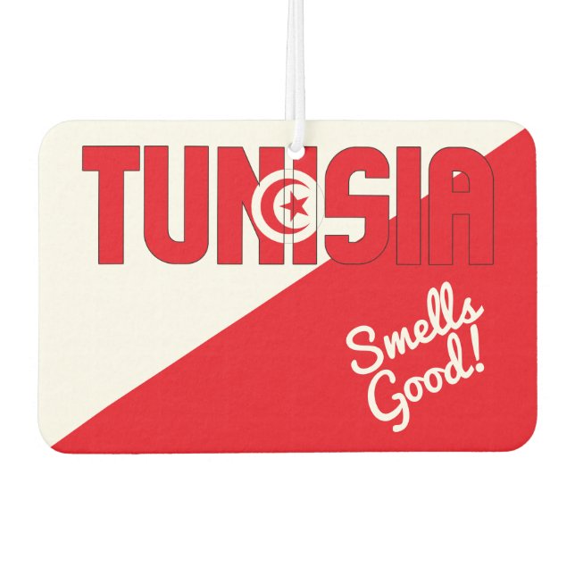Stunning Tunisia Flag Air Freshener Autolufterfrischer (Vorderseite)