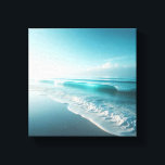 Stunning White Sand Ripples on Tropical Beach Leinwanddruck<br><div class="desc">A serene and minimalist digital landscape featuring perfectly symmetrical ripples in pure white sand. The pristine dunes blend seamlessly into a calm, crystal-clear turquoise ocean under a soft, hazy sky. spa environments, or high-end office spaces seeking a touch of tranquility.</div>