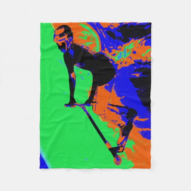 Stunt Scooter Speedster - Scooter Boy Blanket Fleecedecke (Vorderseite)