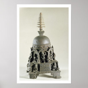 Stupa, Pala, Nalanda, Bihar (Bronze) Poster