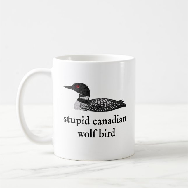 Stupid Canadian Wolf Bird Hockey Romance for Hocke Kaffeetasse (Links)