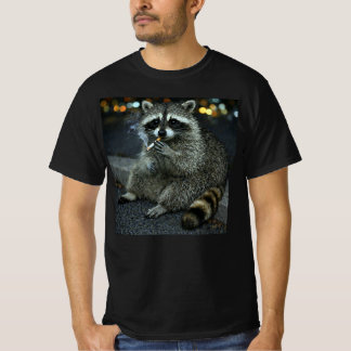 Stupid Cool Funny Racoon Smoking Cigarette T-Shirt