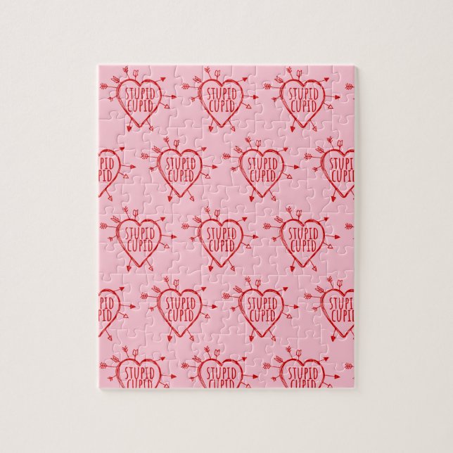 Stupid Cupid Heart With Arrows Funny Sarcastic (Vertikal)