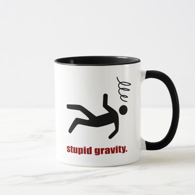 Stupid Gravity - Funny Stuntman Daredevil Tasse (Rechts)