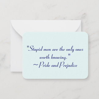 Stupid Men Worth kennen Jane Austen Zitat Mitteilungskarte