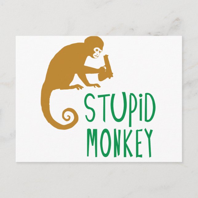 Stupid Monkey Postkarte (Vorderseite)