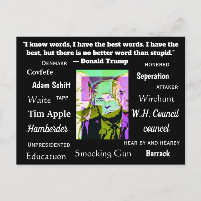 Stupid Things Trump hat gesagt oder geschrieben Postkarte (Vorderseite)