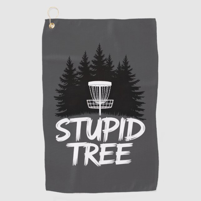 Stupid Tree Disc Golf Funny Frisbee Golf Golfer Golfhandtuch (Vorderseite)
