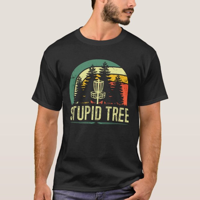 Stupid Tree Retro Disk Golf T-Shirt (Vorderseite)