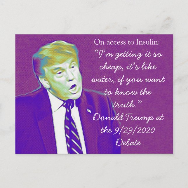 Stupid Trump zitiert Insulin-Bemerkungen aus der D Postkarte (Vorderseite)