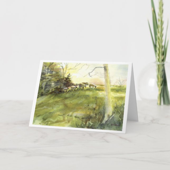 Sturbridge Dorf-Schafe Feiertagskarte (Vorderseite)