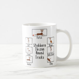 Sturer Ibizanhund bringt Podencohunderasse Tricks  Kaffeetasse