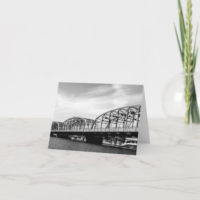 Sturgeon Bay Steel Bridge Black and White Karte (Vorderseite)