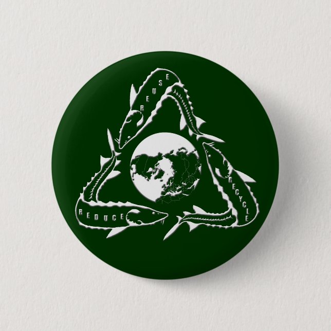 Sturgeon Button - Gerecycelt - weiß (Vorderseite)