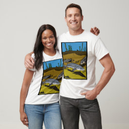 STURGEON COLORING PAGE & SCUTES - basic t-shirt
