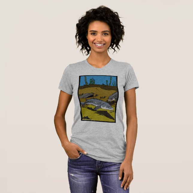 STURGEON COLORING PAGE & SCUTES - womens t-shirt (Devant entier)