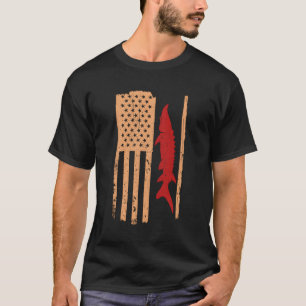 Sturgeon Fish Retro Usa Flag T-Shirt