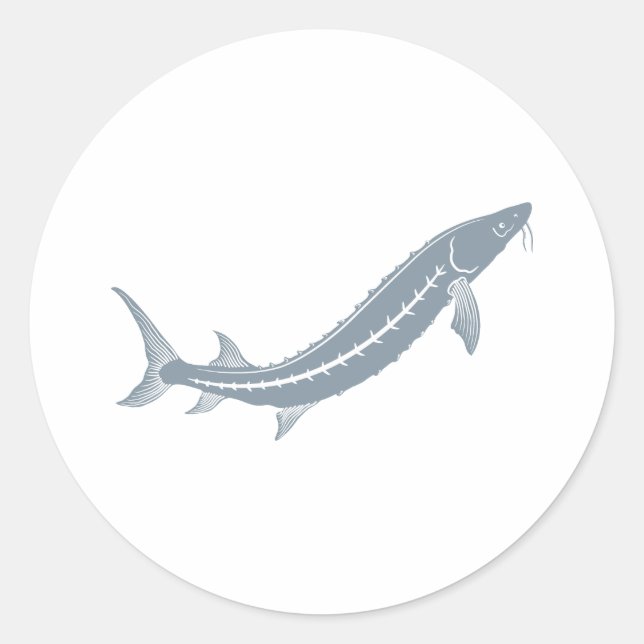 Sturgeon Fish Runder Aufkleber (Vorderseite)