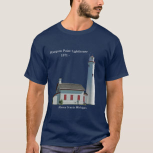 Sturgeon Point Lighthouse Ausschnitt-Shirt dunkel T-Shirt