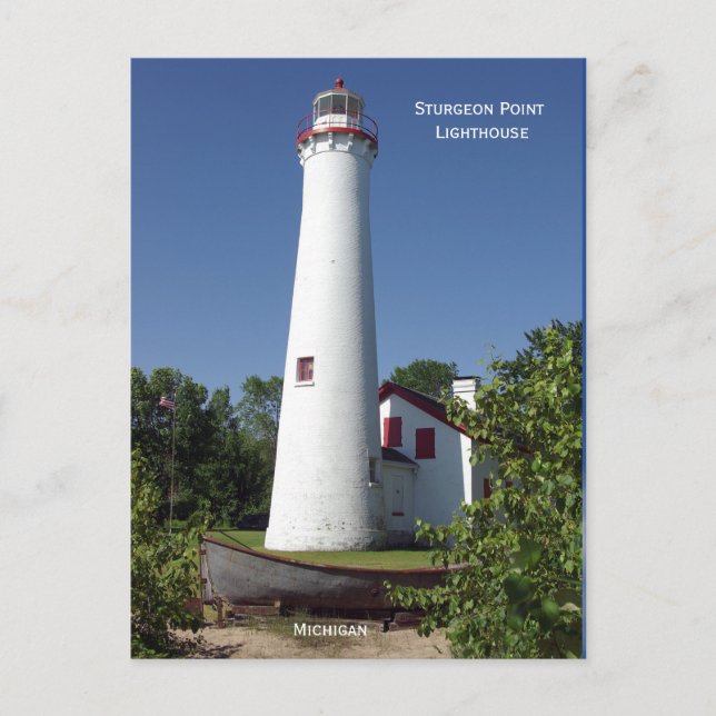 Sturgeon Point Lighthouse Postkarte hoch (Vorderseite)