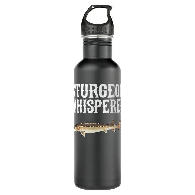 Sturgeon Whisperer Funny Funny Fish Lover Edelstahlflasche (Vorderseite)