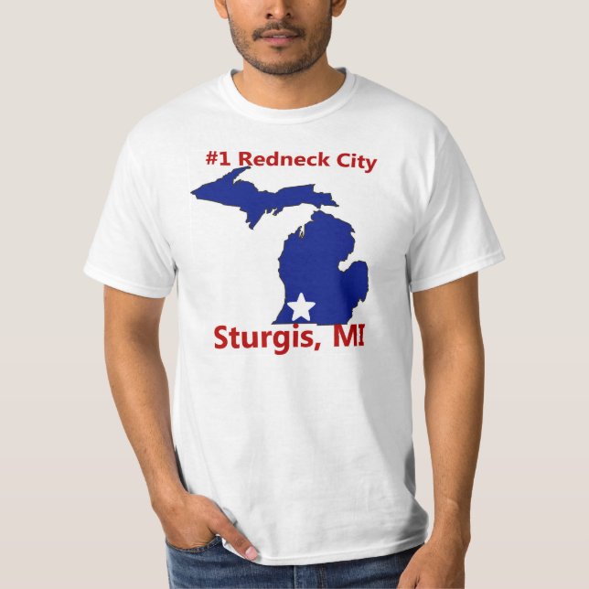 Sturgis ordnete Stadt des Redneck-#1 im T-Shirt (Vorderseite)